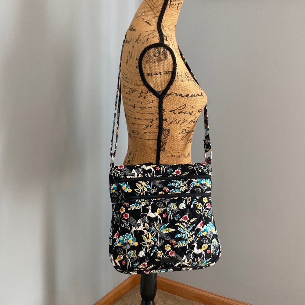 Vera Bradley Triple Zip Crossbody Bag Winter Palace + Bonus Wristlet Wallet VHTF